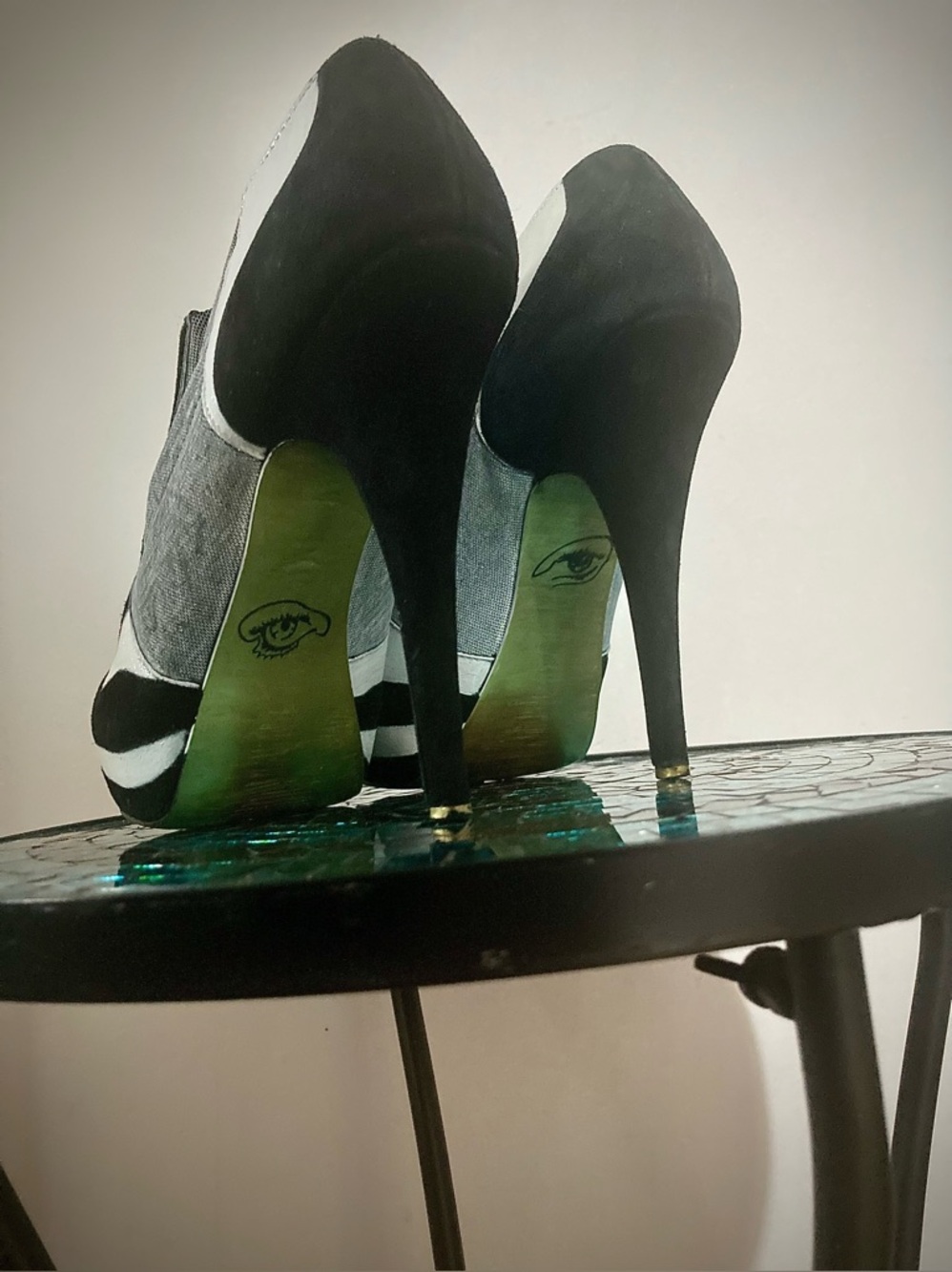 Custom Upcycled  David Bowie Life on Mars Platform Heels